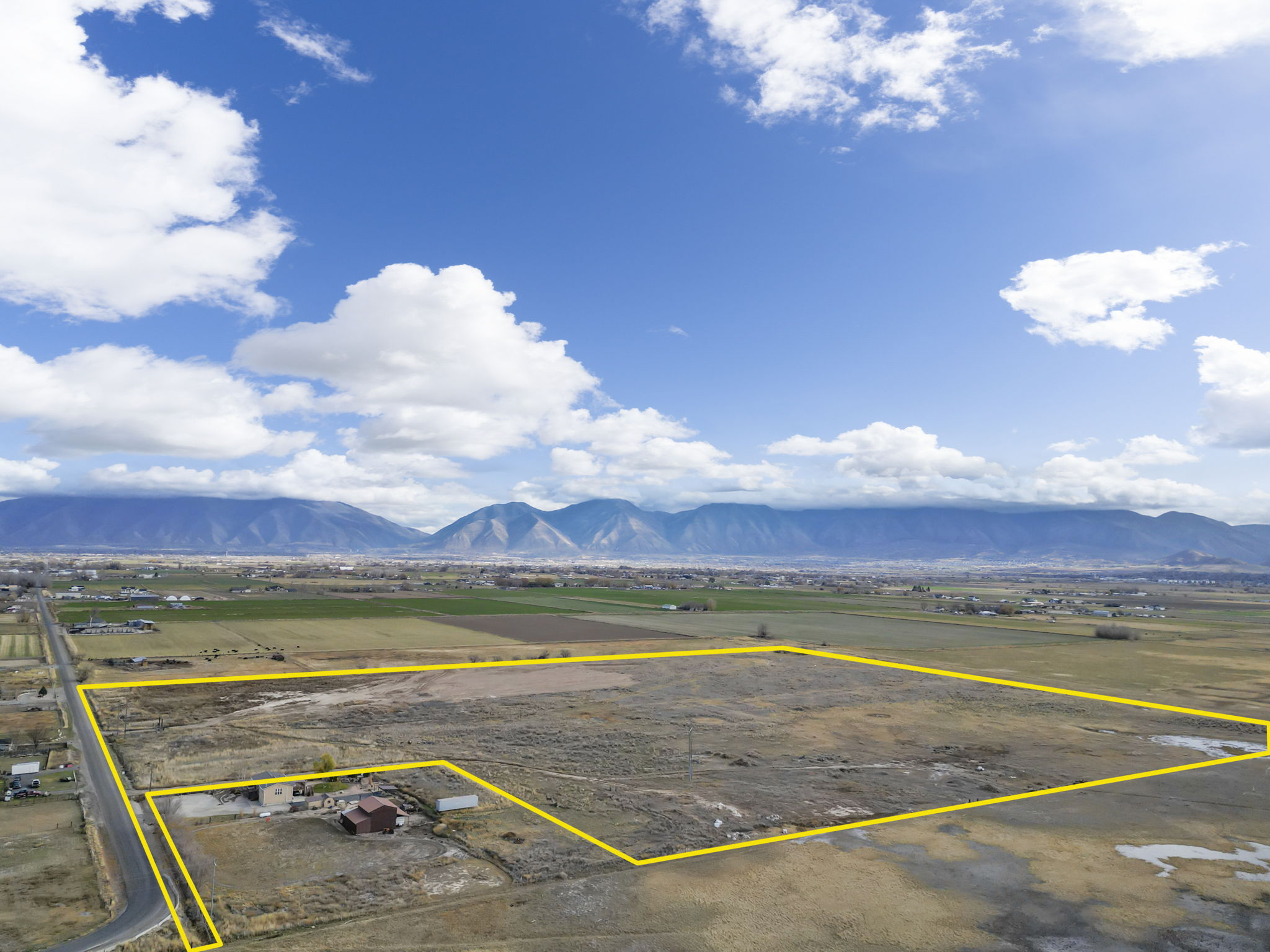 View of rural area with mountains and property parcel outlined