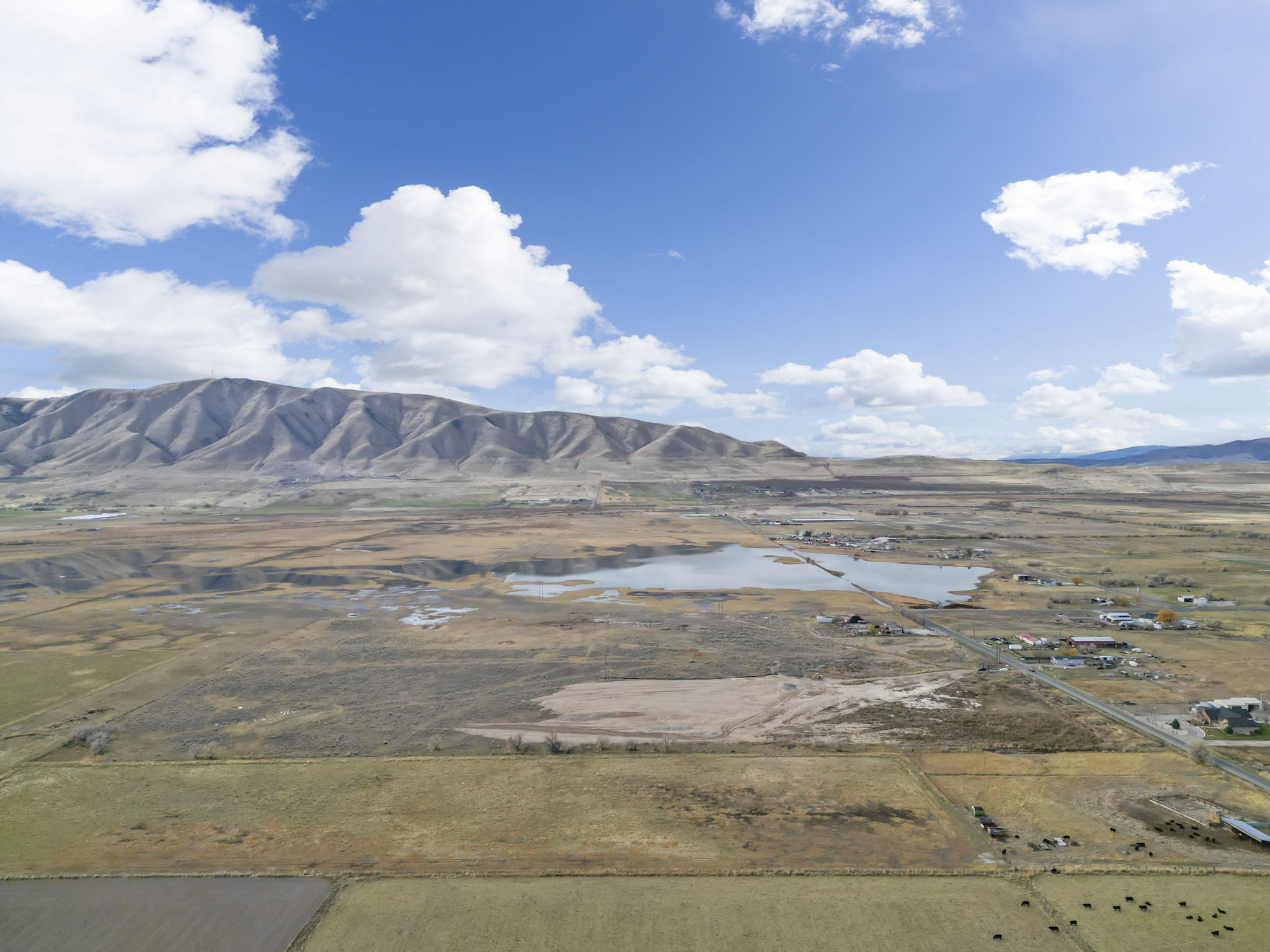 View of mountain background with rural landscape