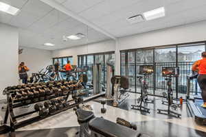 Gym with a drop ceiling