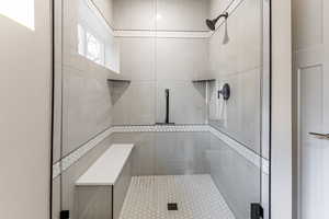 Master bath with a stall shower