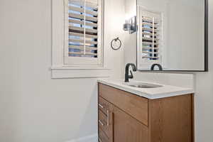 Bathroom featuring vanity