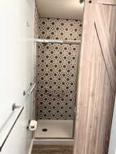 Bathroom featuring a stall shower