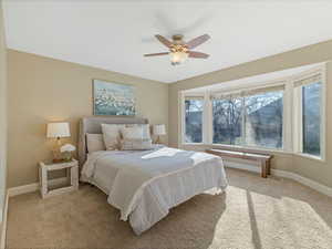 Primary suite includes 3/4 bath and walk-in closet