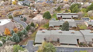 Aerial view of property's location featuring nearby suburban area
