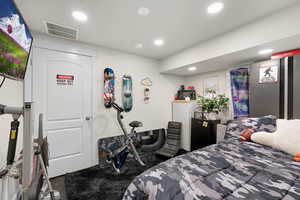 Bedroom with recessed lighting