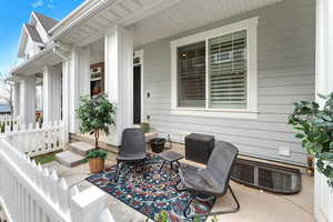 View of covered porch