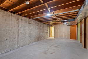 View of unfinished below grade area