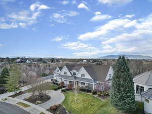 Bird's eye view of a mountain backdrop