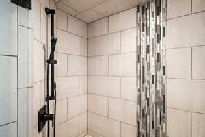 Bathroom view of a stall shower