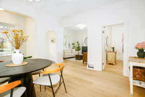 Great flow from family to dining to kitchen