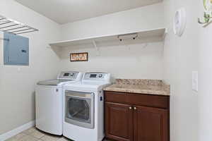 Laundry room with counter and cabinets