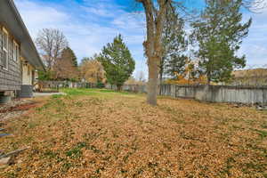 View of fenced backyard