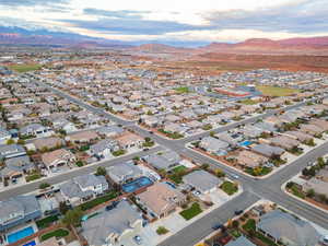 View of property location featuring Little Valley area, red bluffs and Pine Valley Mountain background
