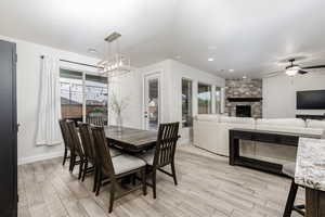 Great dining room space for any size table