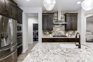 Counter to ceiling back splash.