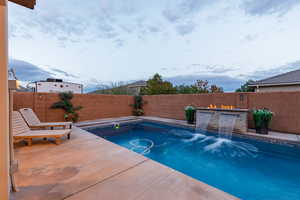 Pool is 12 foot wide, 32 foot long and 6 feet deep