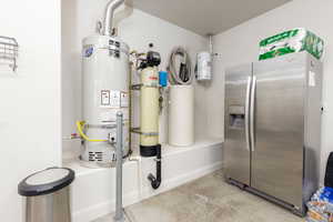 Utility room with secured water heater