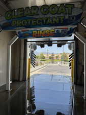 Garage with a mountain view