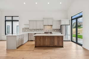 Plenty of storage in the kitchen island and upper and lower cabinetry
