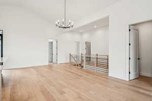 Stairs from main level to upper level dining, kitchen, family rooms, 3 bedrooms, 2.5 baths