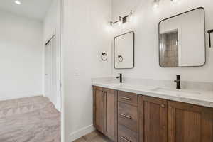 Dual entry jack/jill double vanity bathroom for bedroom #4 and #5