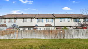 Back of property featuring stucco siding and a fenced backyard