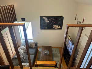 Living area featuring wood finished floors