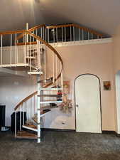 Stairs with vaulted ceiling