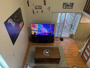 Living room featuring wood finished floors