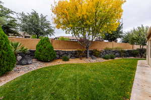 View of fenced backyard