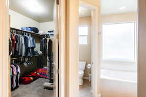 View of walk in closet