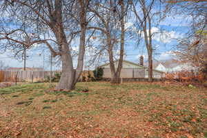 View of fenced backyard
