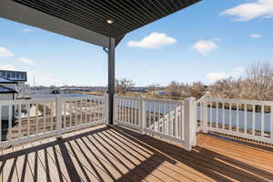 View of wooden deck