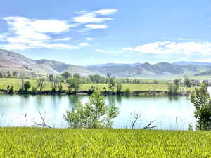 Water view with a mountainous background