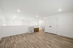 Wide view of the loft’s open layout and recessed lighting. A versatile space with endless uses.
