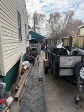 View of patio with a deck