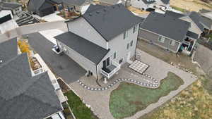 Aerial view of residential area