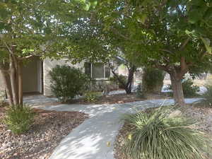 View of property hidden behind natural elements
