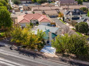 Aerial view of residential area