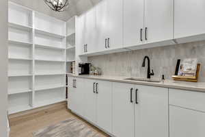 Storage area with a sink