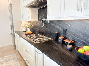 Plenty of counter space for cooking and appliances and plentiful cabinet space