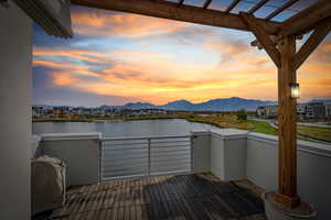 Stunning terrace with a  view of the Wasatch mountains perfect for catching the sunrise!