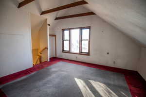 Additional living space featuring carpet
