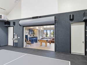 Roller door to recreation room