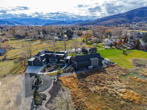 View from above of property with mountains