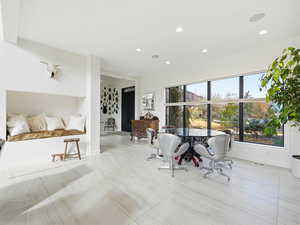 Bedroom featuring recessed lighting and baseboards