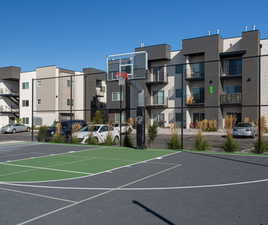 View of community basketball court.