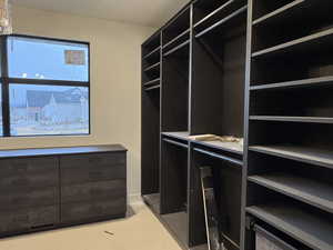 View of walk in closet