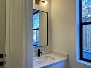 Bathroom featuring vanity