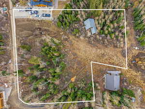 Aerial view of property's location with property boundaries highlighted